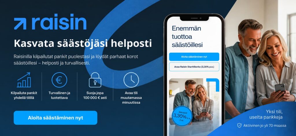 Mistä paras korko säästöille Raisin