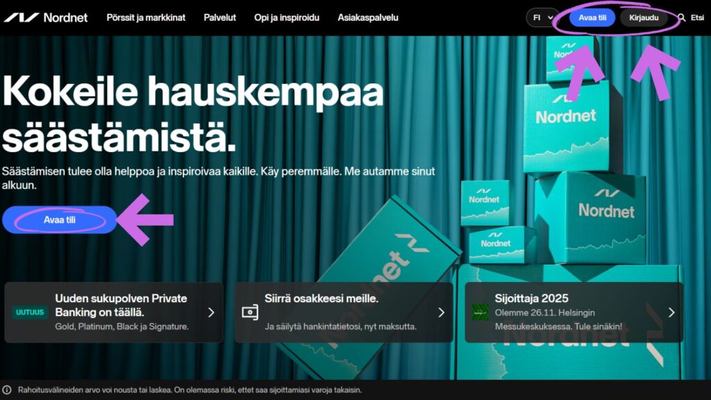 Nordnet kuukausisäästösopimus